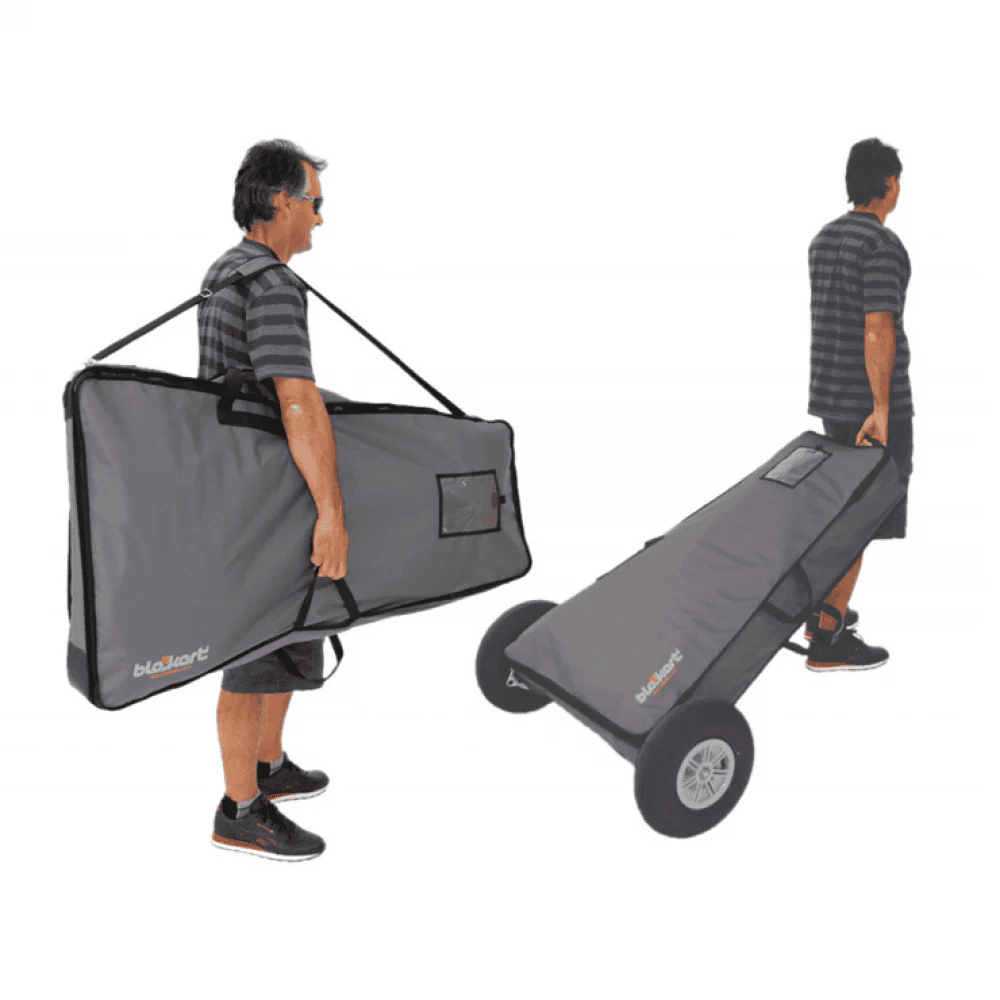 Blokart komplet sæt med både taske og hjul for let transport frem og tilbage