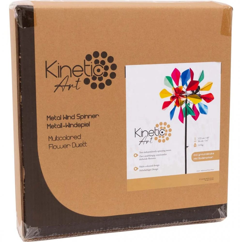 Vindspinner Multicolored Flower Duett er pakket ned i sin papkasse