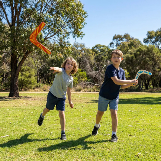 Børn kaster med Wikz Boomerang WindRider X7