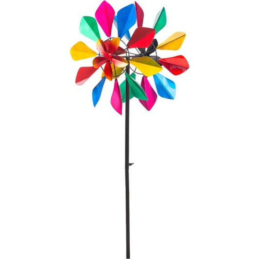 HQ Metal Wind Spinner: Multi-colored Flower Duett