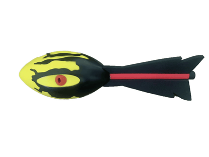 Wikz RocketRush luftraket i sort og gul, vist på hvid baggrund